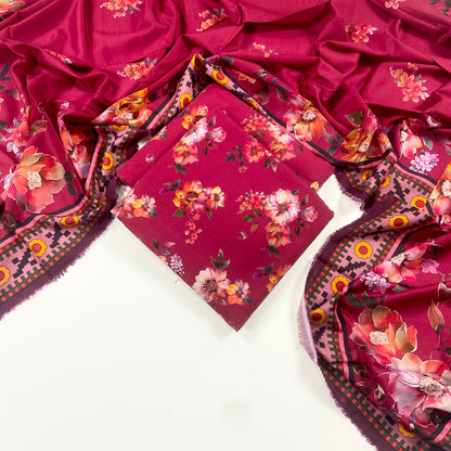 Anaya Noor Printed Bana Dora Slub Linen 3PC