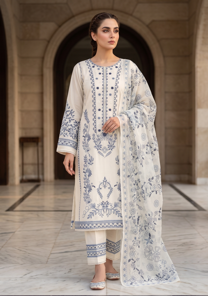 Rise By Anaya Noor Heavy Plain Emb Lawn 3PC