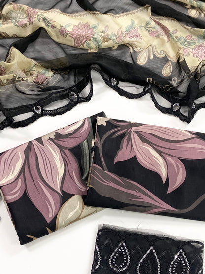 Baroque Embroiderd & Digital Printed Lawn 3PC