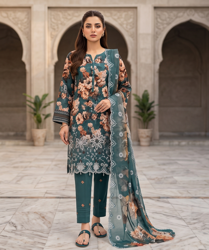 Aifa Printed & Embroidered Lawn 3PC