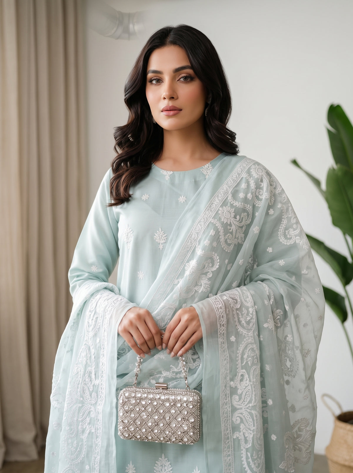 White Rose By Anaya Noor Emb Viscose 3PC