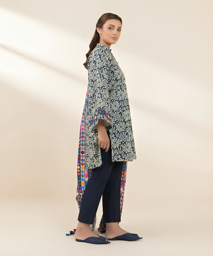 Sapphire Digital Printed Linen 3-PC