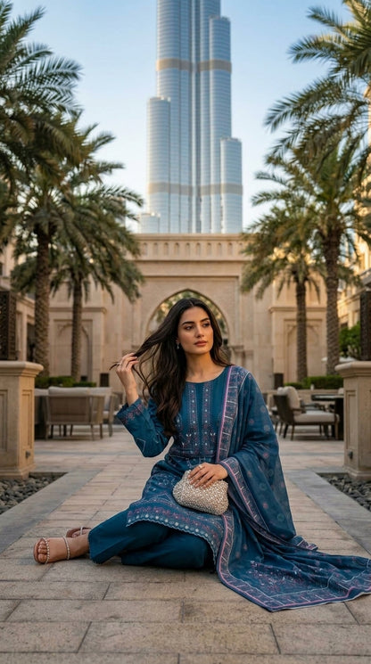 Kashmala By Anaya Noor Heavy Emb Khaddar With Woolen Shawl 3PC