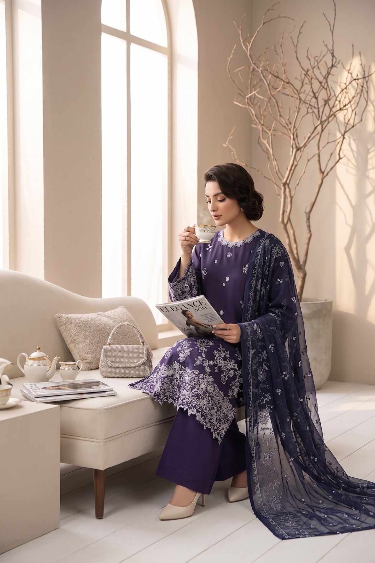 Lazer Kari By Anaya Noor Emb Viscose 3PC