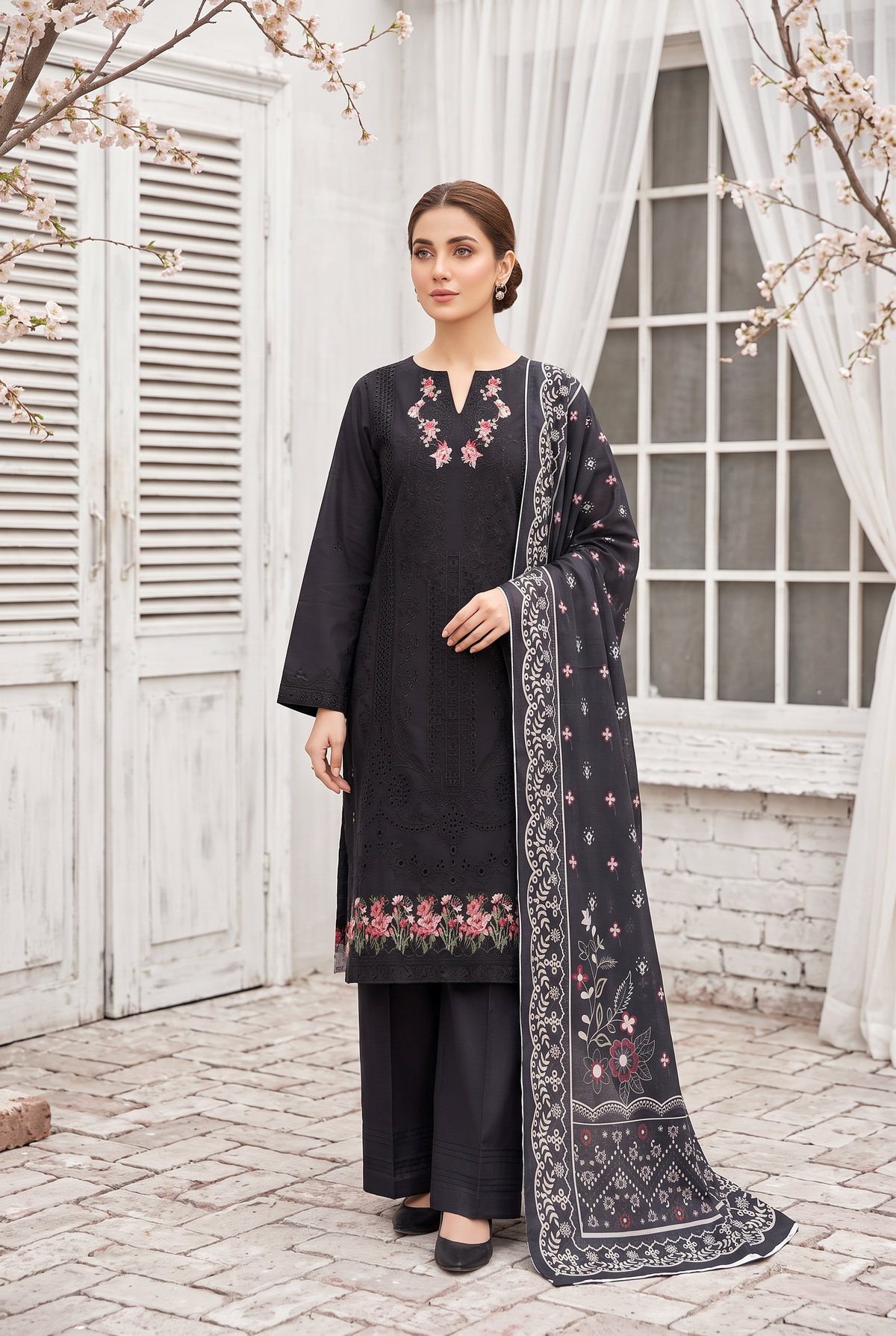 Sukhaina By Anaya Noor Fully Emb Slub Marian 3PC
