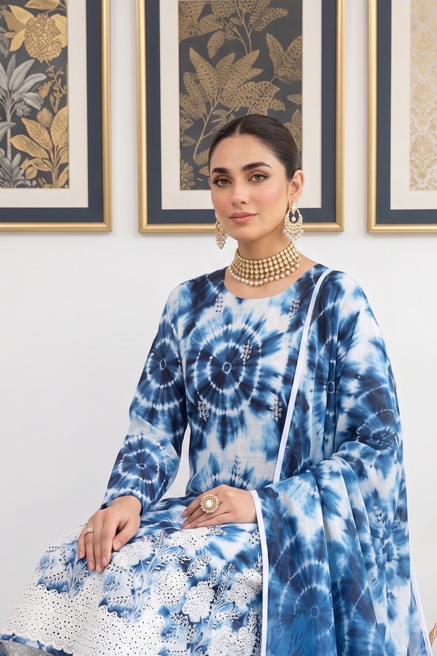Print Kari By Anaya Noor Heavy Emb Banadora Lawn 3PC