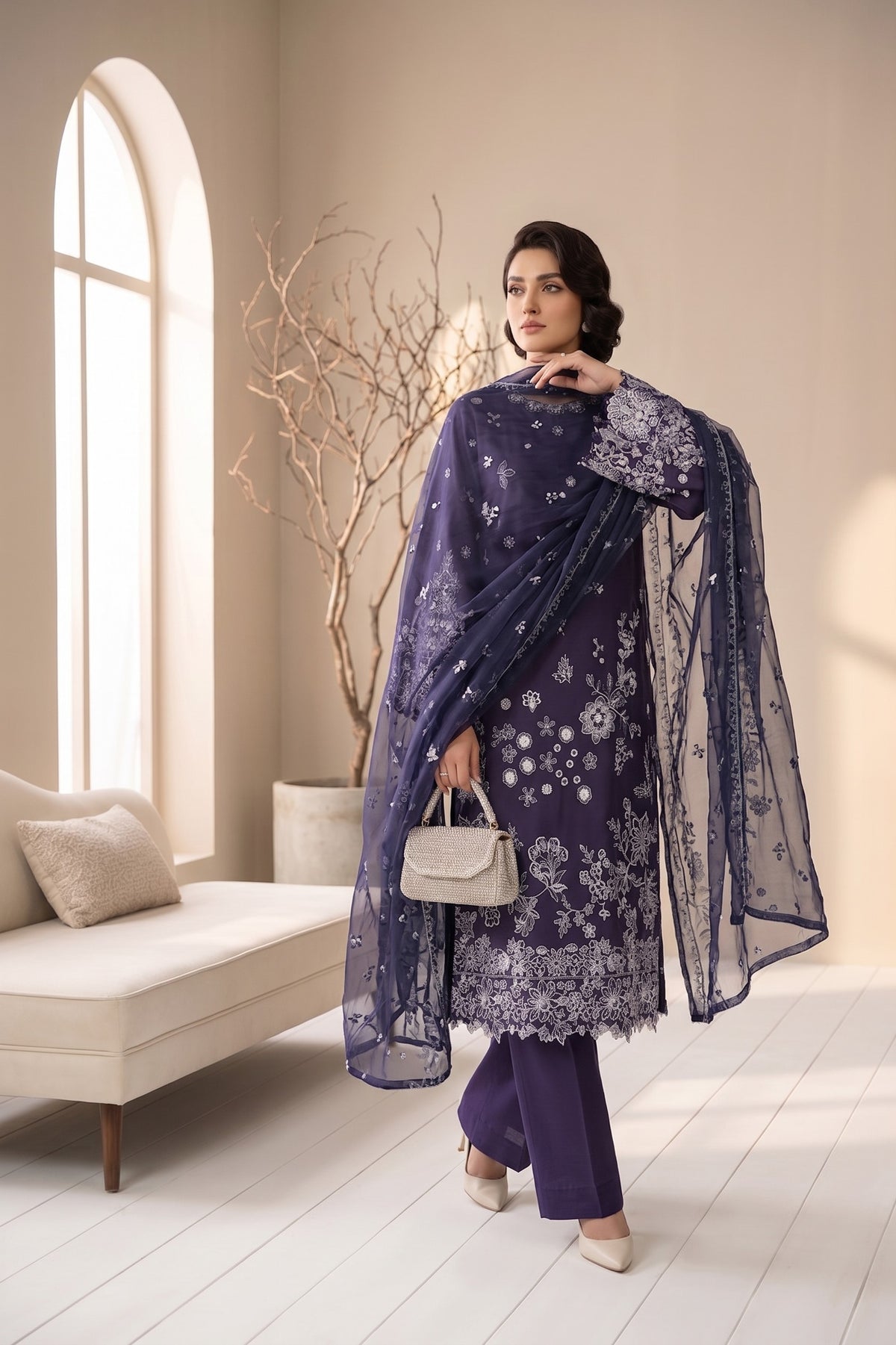 Lazer Kari By Anaya Noor Emb Viscose 3PC