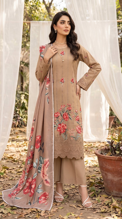 Hurab By Anaya Noor Heavy Emb Viscose 3PC