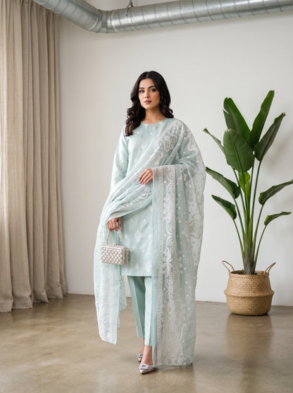 White Rose By Anaya Noor Emb Viscose 3PC