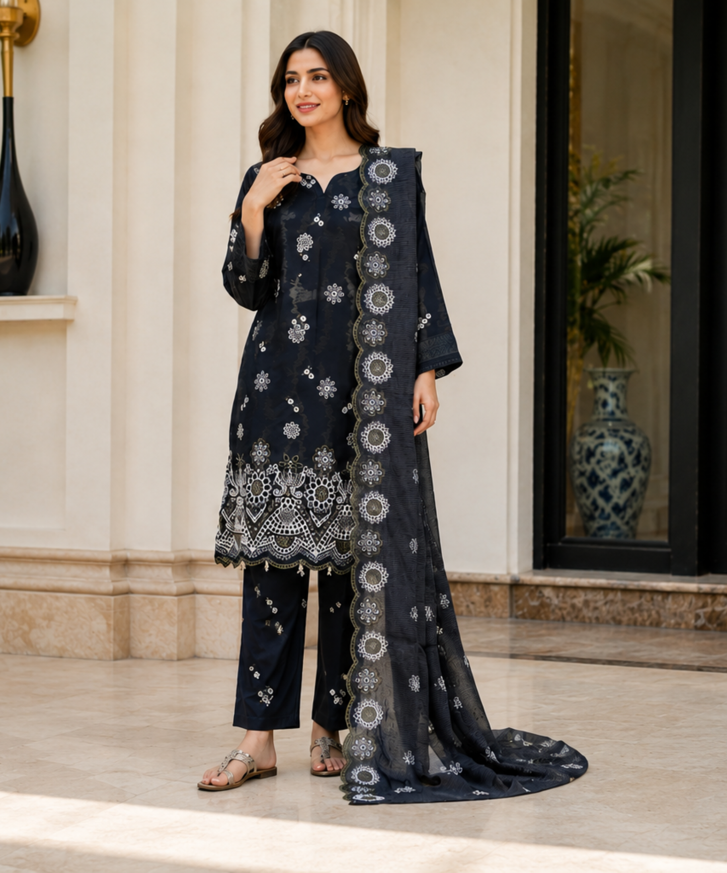 Aifa Printed & Embroidered Lawn 3PC