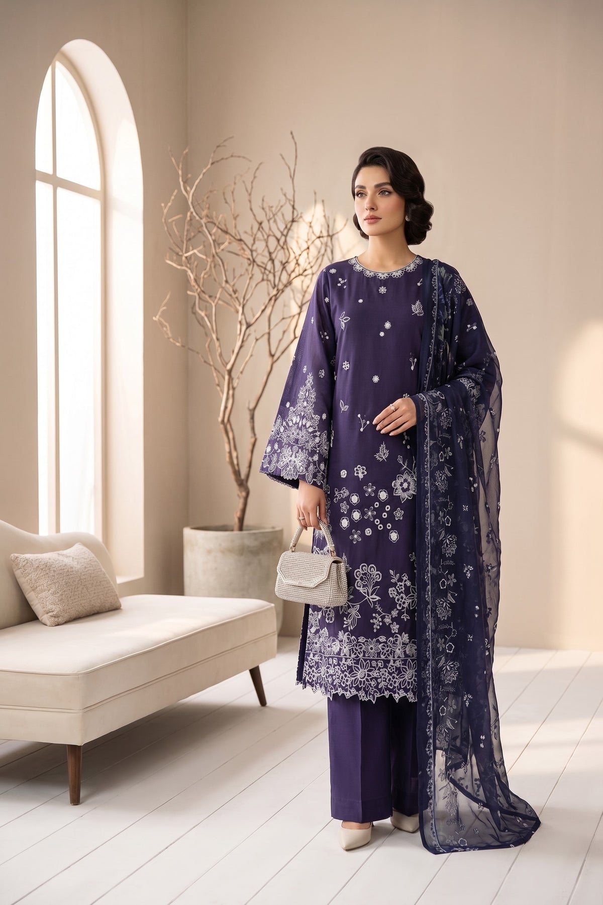 Lazer Kari By Anaya Noor Emb Viscose 3PC