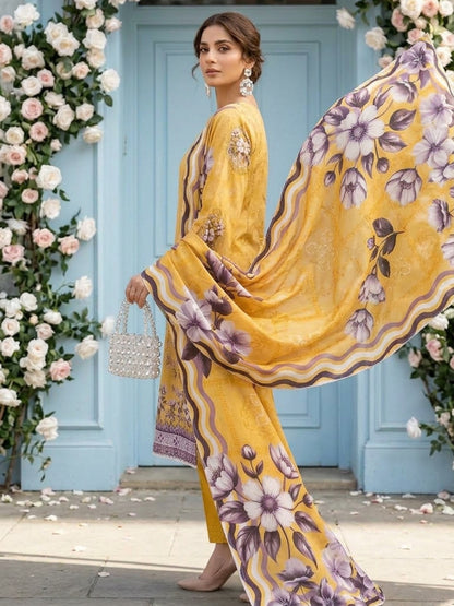 Tahniyat By Anaya Noor Digital Printed & Emb Karandi 3PC