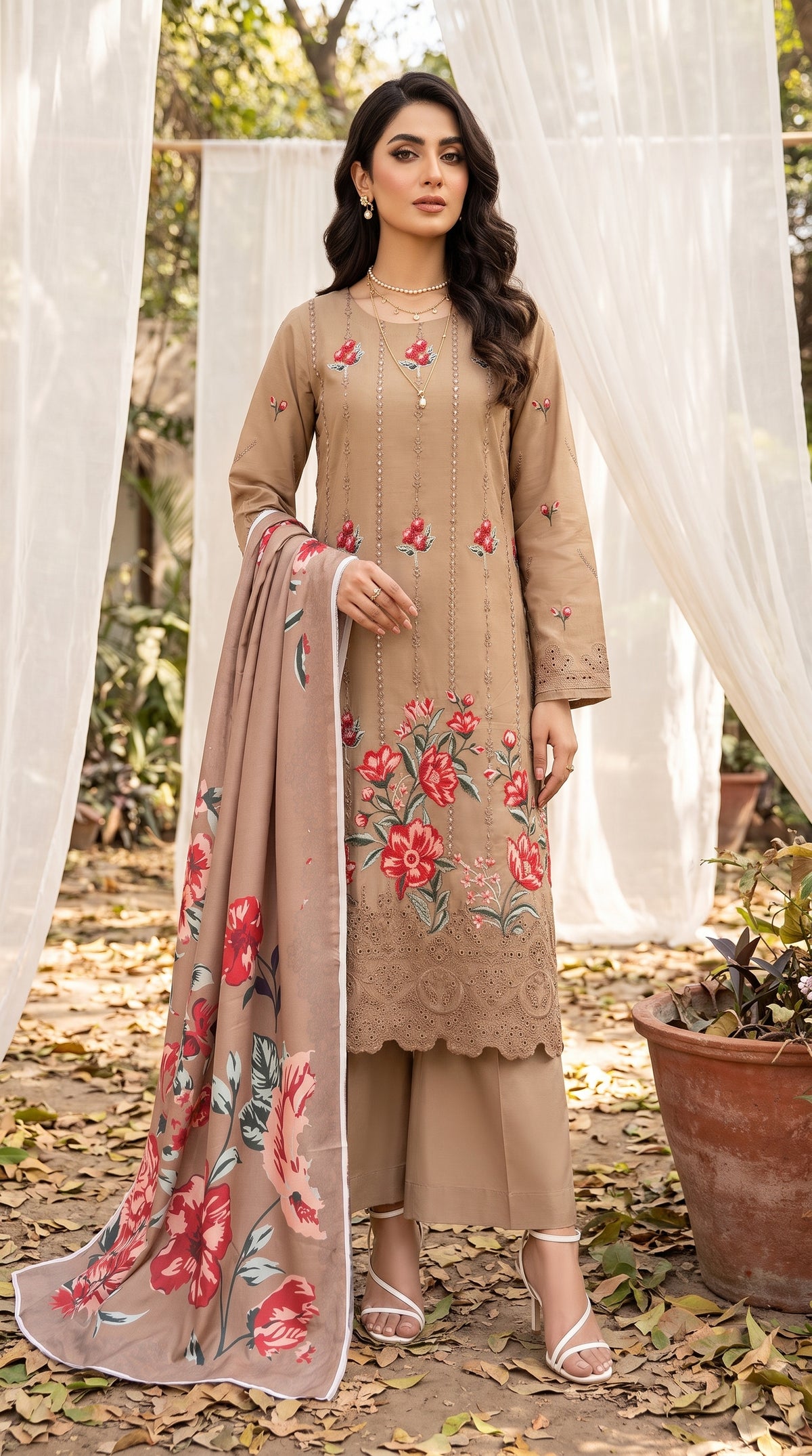 Hurab By Anaya Noor Heavy Emb Viscose 3PC