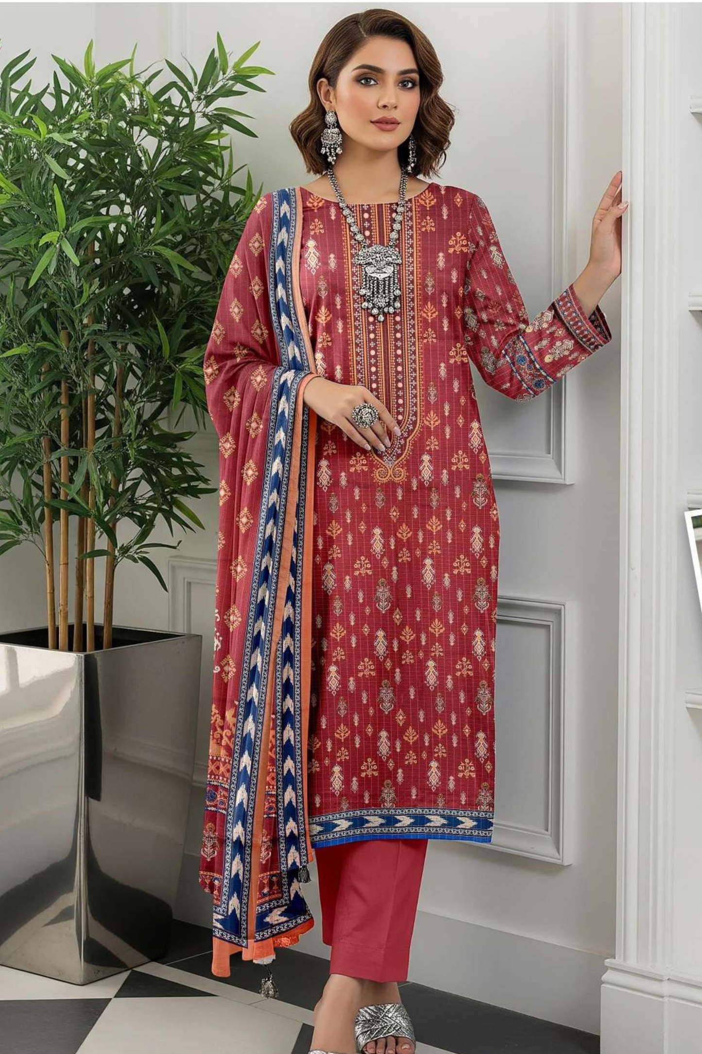 Zara Ali Printed Dobby 3PC