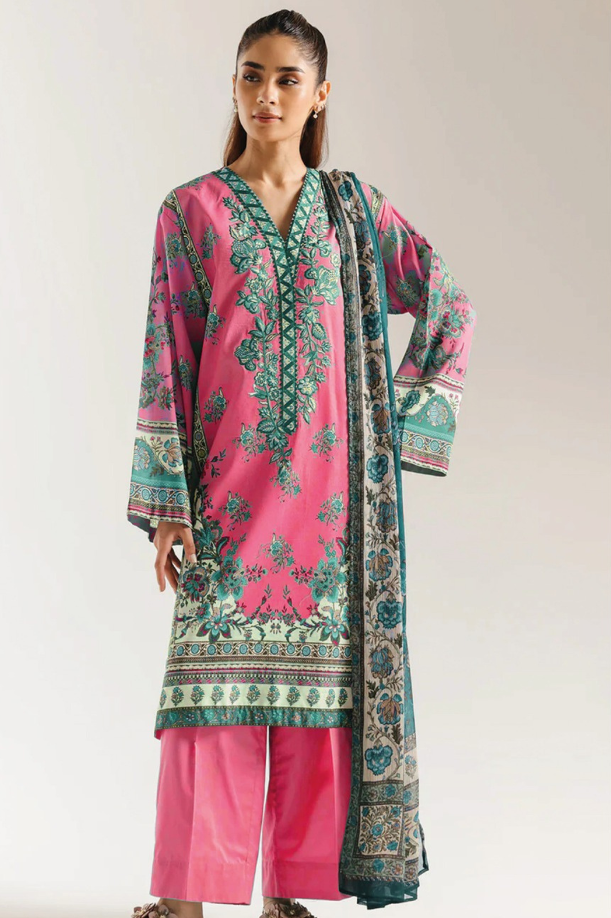 Ethnic Premium Printed Linen 3PC