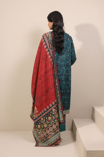 Raqs By Uneq Digital Printed Slub Khaddar 3PC