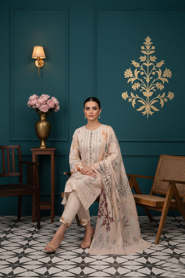 Monaco By Anaya Noor Embroidered Chickenkari Lawn 3PC