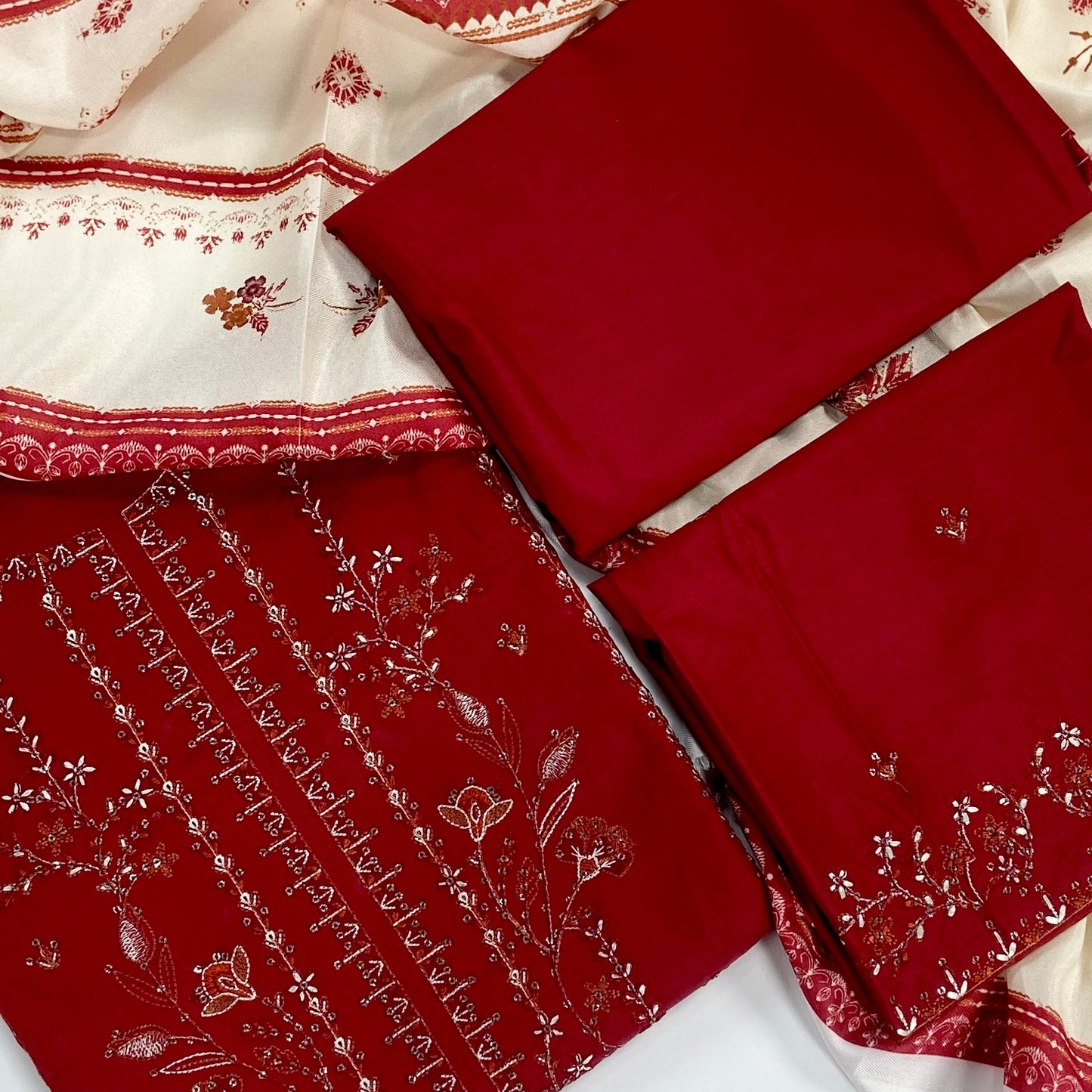 Batik Embroidered Linen 3PC