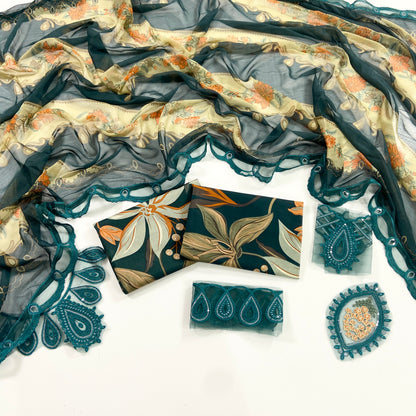 Baroque Embroiderd & Digital Printed Lawn 3PC