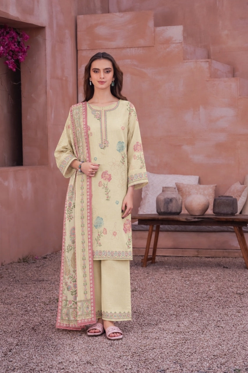 Nirvana By Shanaya Digital Printed Linen 3PC