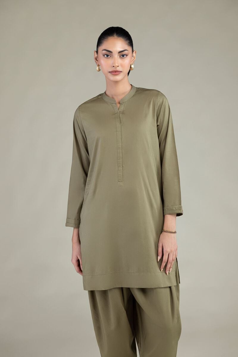Khaadi Plain Embroidered Stitched Lawn 3PC