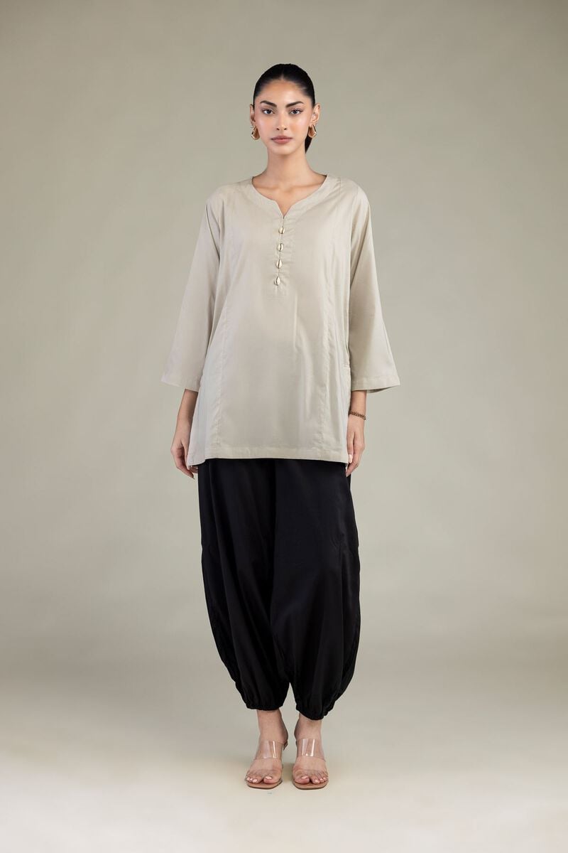 Khaadi Plain Embroidered Stitched Lawn 2PC