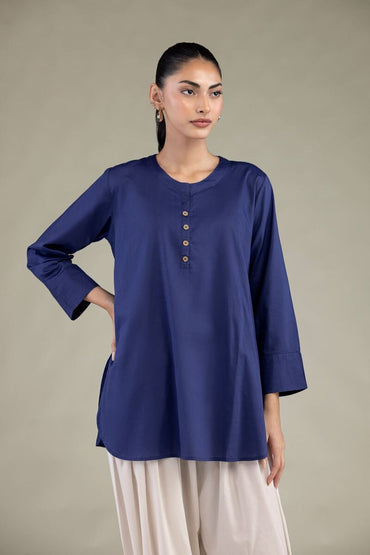 Khaadi Plain Embroidered Stitched Lawn 2PC