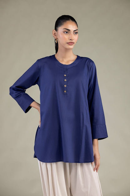 Khaadi Plain Embroidered Stitched Lawn 2PC