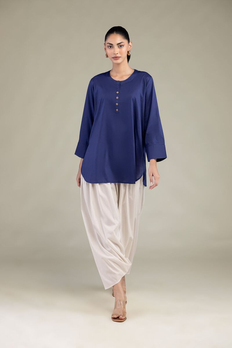 Khaadi Plain Embroidered Stitched Lawn 2PC
