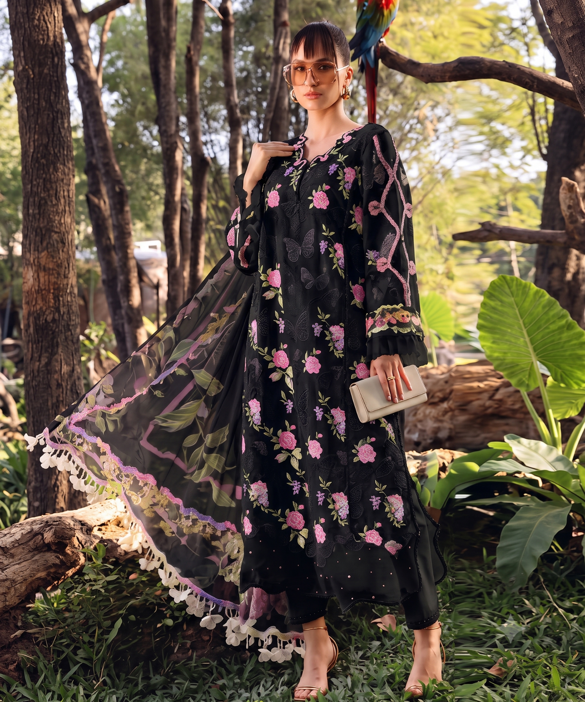 Maria B Embroiderd & Digital Printed Lawn 3PC