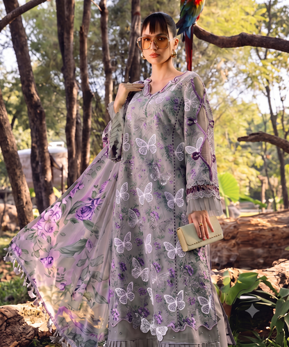 Maria B Embroiderd & Digital Printed Lawn 3PC