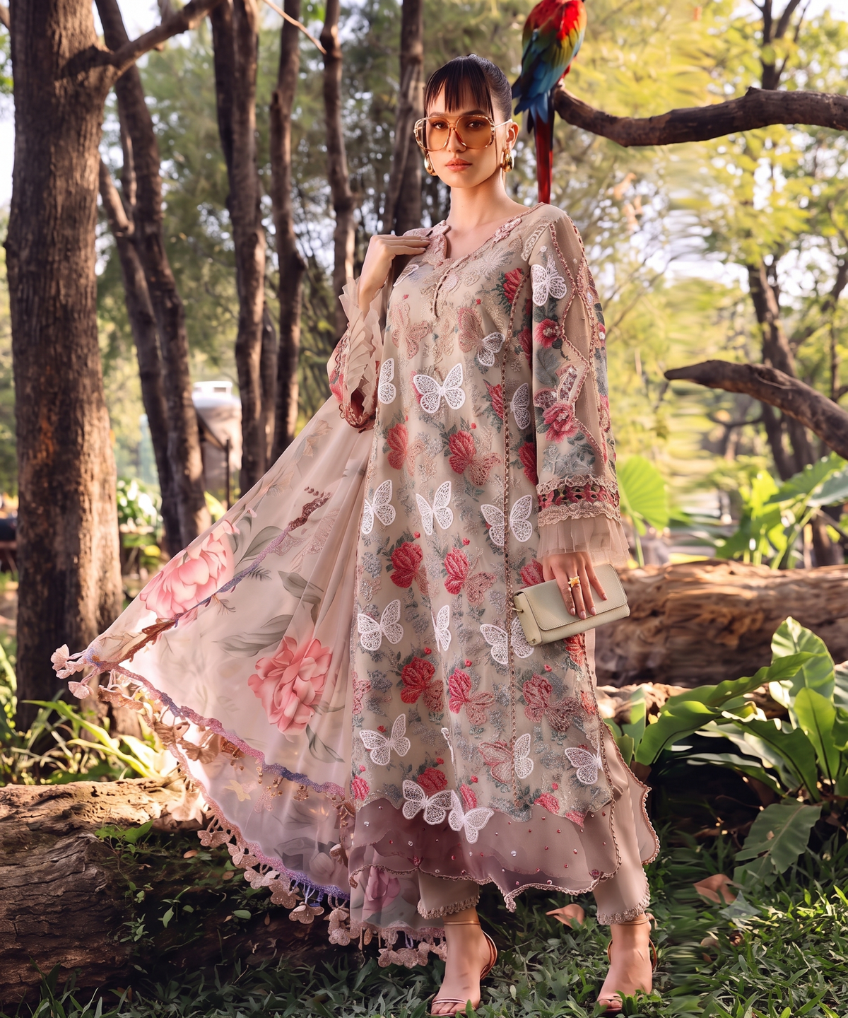 Maria B Embroiderd & Digital Printed Lawn 3PC