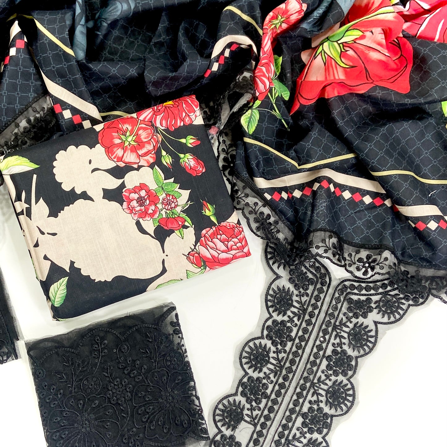 Baroque Emb Khaddar With Patches 3PC