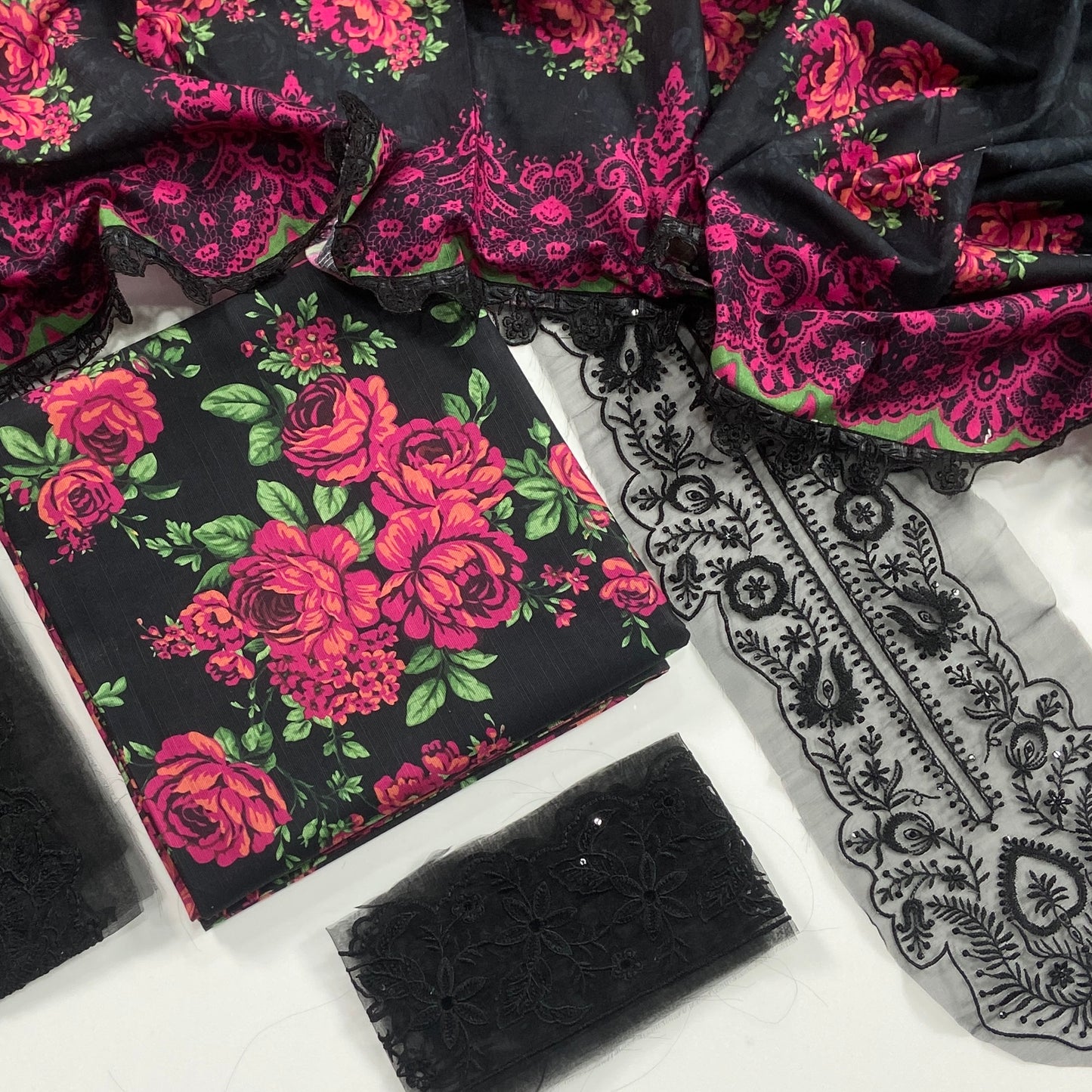 Baroque Embroidered Khaddar With Patches-3PC