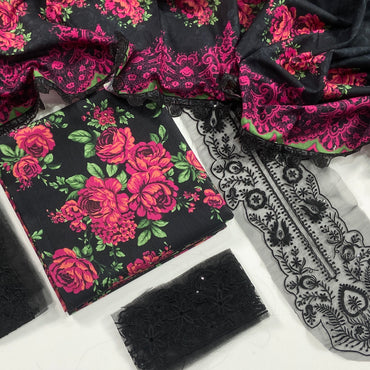 Baroque Embroidered Khaddar With Patches-3PC