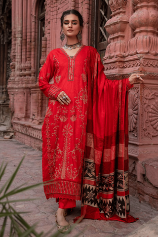 Dastan Embroidered Jacquard Marina-3PC