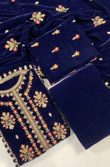 Maria B Luxury Velvet Embroidered Suit – 3PC