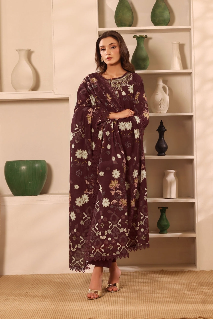 Winter Muse By Zarineh Digital Printed & Emb Khaddar 3PC