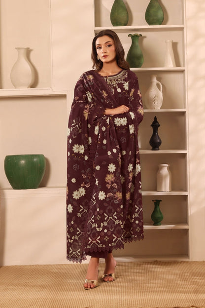 Winter Muse By Zarineh Digital Printed & Emb Khaddar 3PC