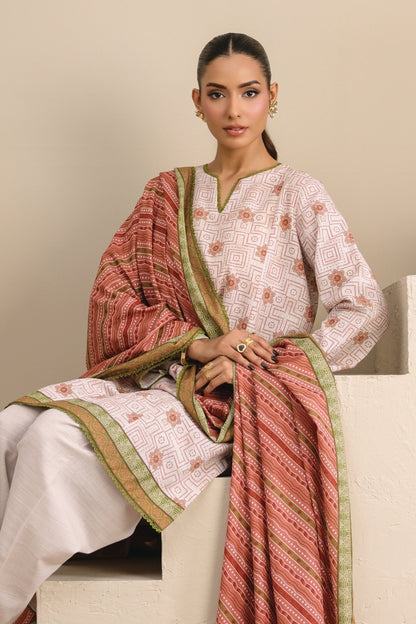 Raqs By Uneq Digital Printed Slub Khaddar 3PC