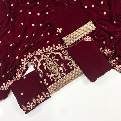 Maria B Luxury Velvet Embroidered Suit – 3PC