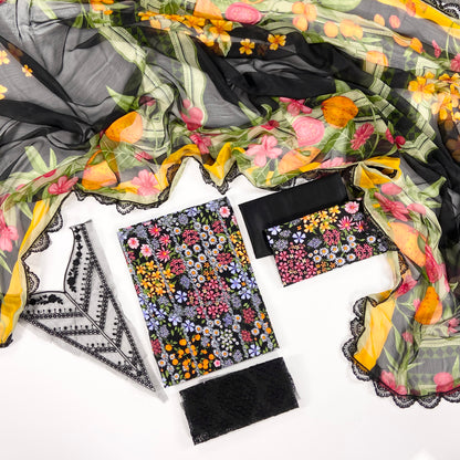 Maria B Printed Lawn With Emb Patches 3PC