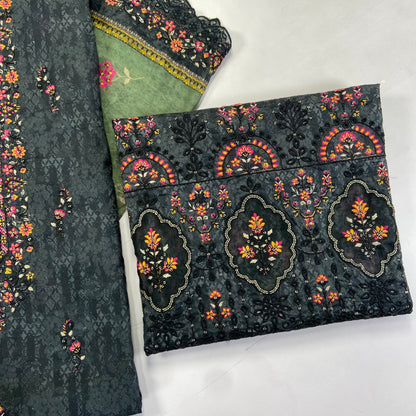 Riwayat Embroidered Lawn With Lazer Cutwork 3-PC