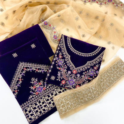 Maria B Sweet Velvet Embroidered 3PC