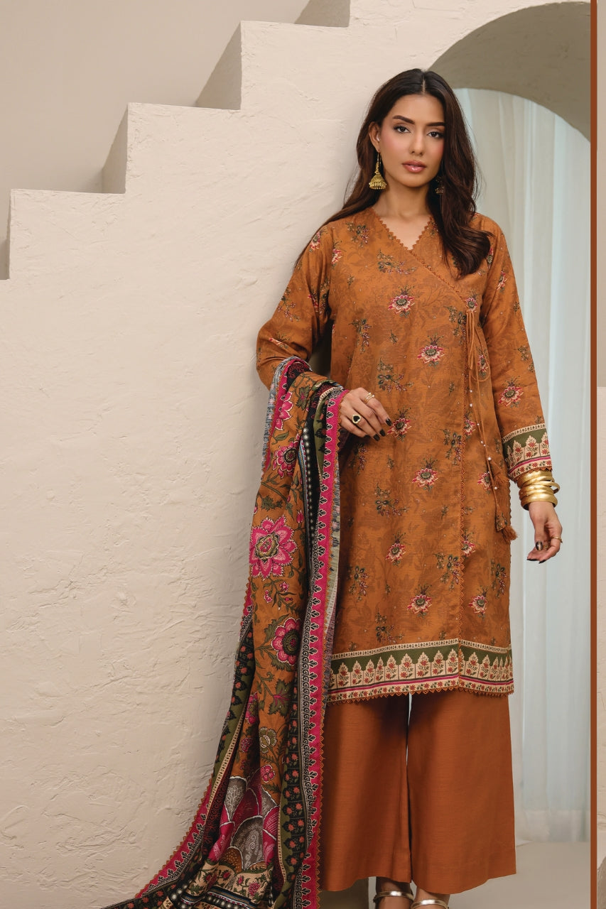 Raqs By Uneq Digital Printed Slub Khaddar 3PC