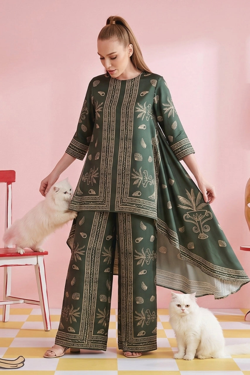 Zesh Printed Silk 2PC