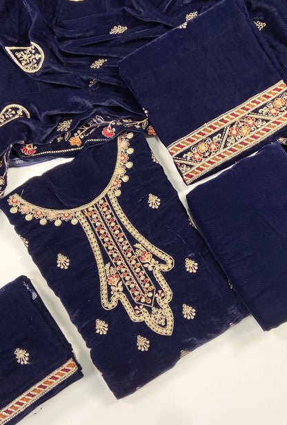 Maria B Luxury Velvet Embroidered Suit – 3PC