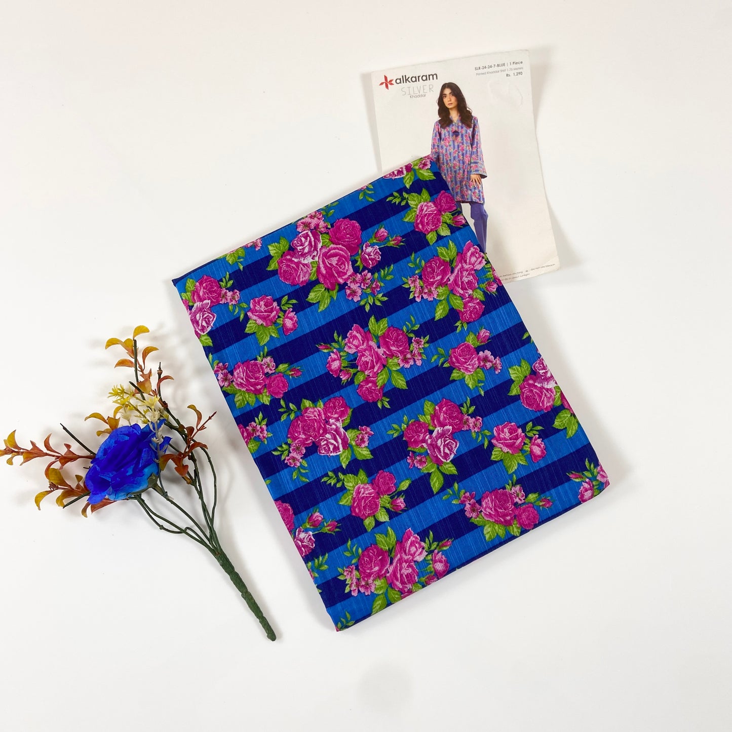 Alkaram Silver Digital Printed Khaddar Shirt 1PC