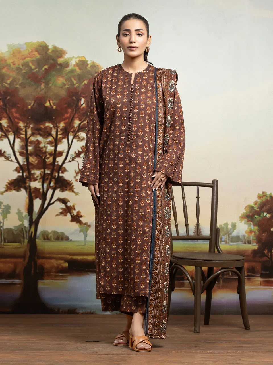 Edenrobe Digital Printed Lawn 3PC