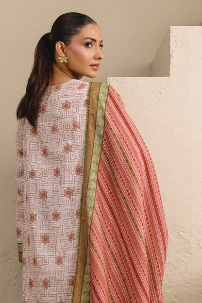 Raqs By Uneq Digital Printed Slub Khaddar 3PC